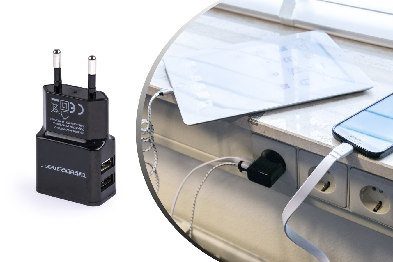 Wand USB 2in1 lader
