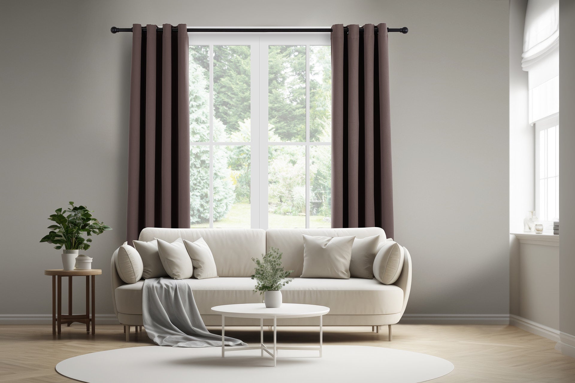 Gordijn - 150 x 250 cm - Ringen - Donker Taupe