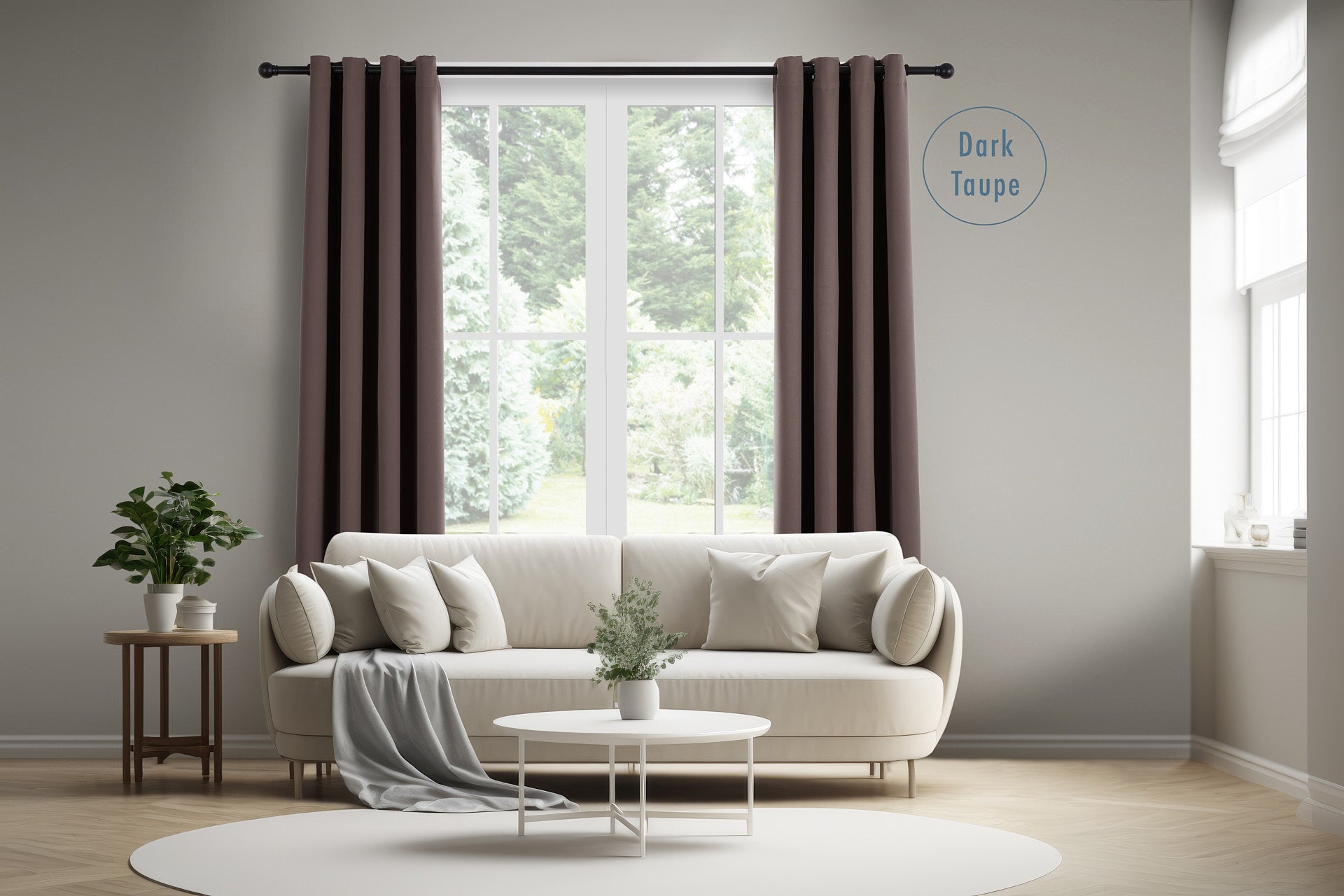 Gordijn - 150 x 250 cm - Ringen - Donker Taupe