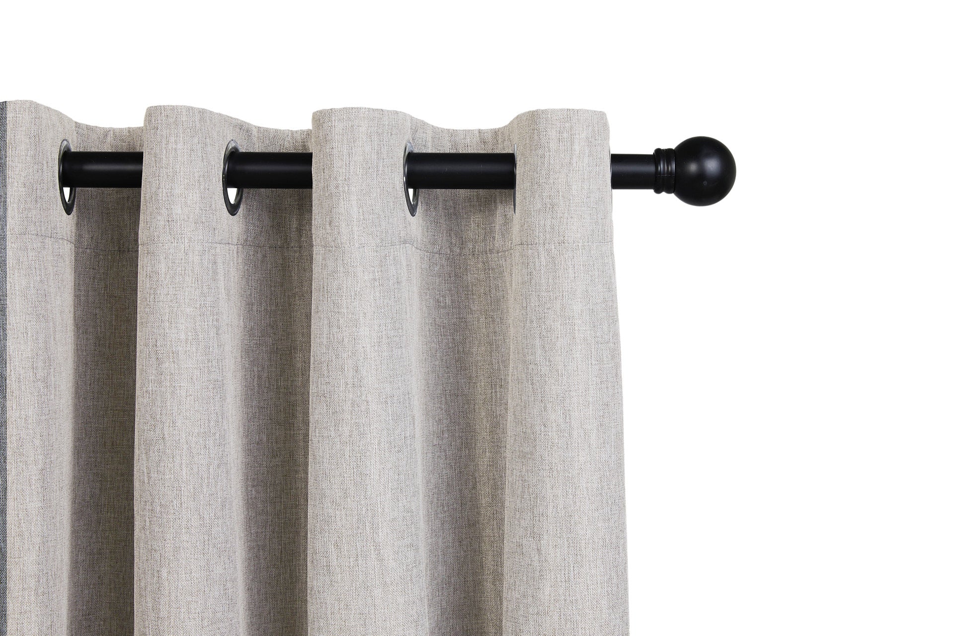 Luxe geweven gordijn - 150 x 260 cm - Ringen - Beige