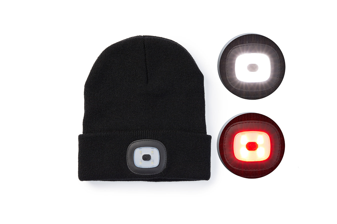 Beanie met LED verlichting Zwart