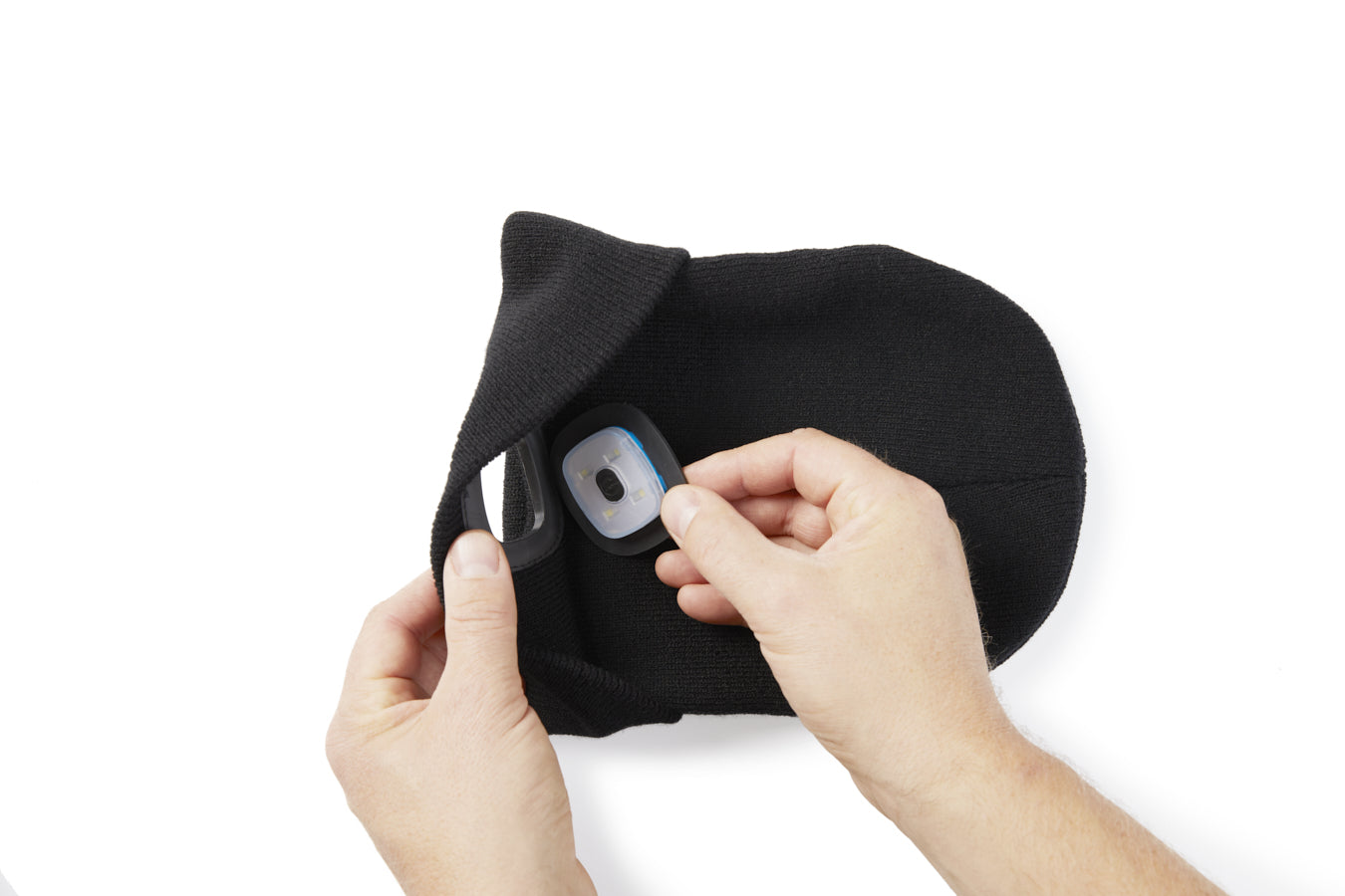 Beanie met LED verlichting Zwart