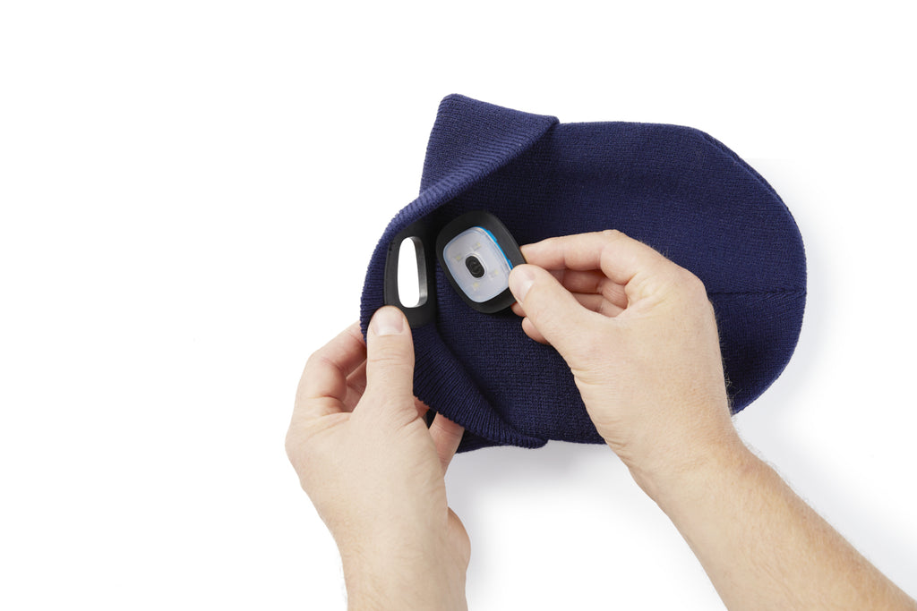 Beanie met LED verlichting Blauw