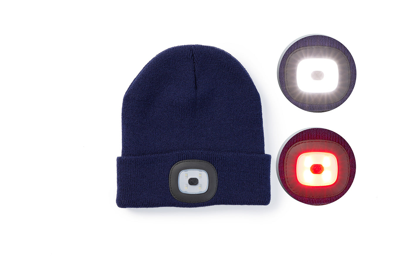 Beanie met LED verlichting Blauw