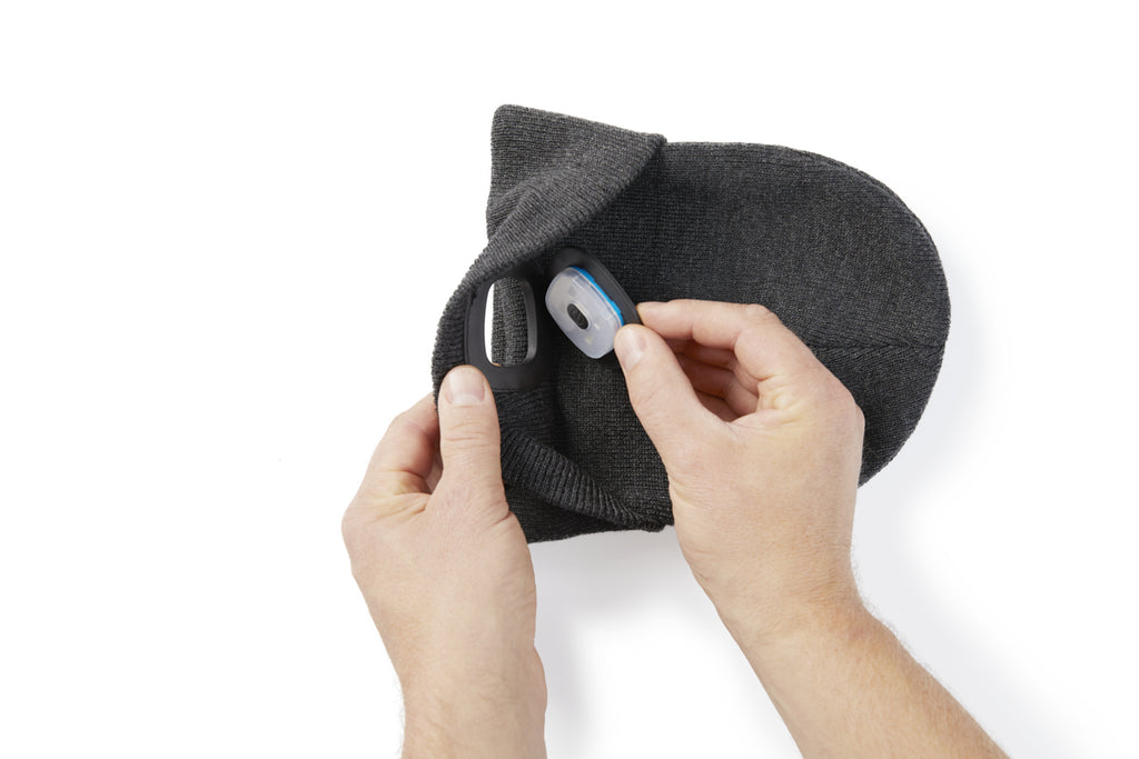 Beanie met LED verlichting Grijs