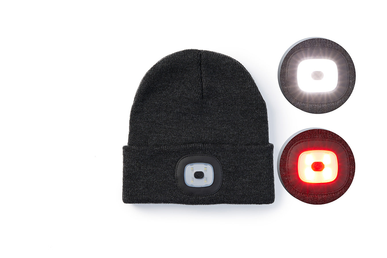Beanie met LED verlichting Grijs