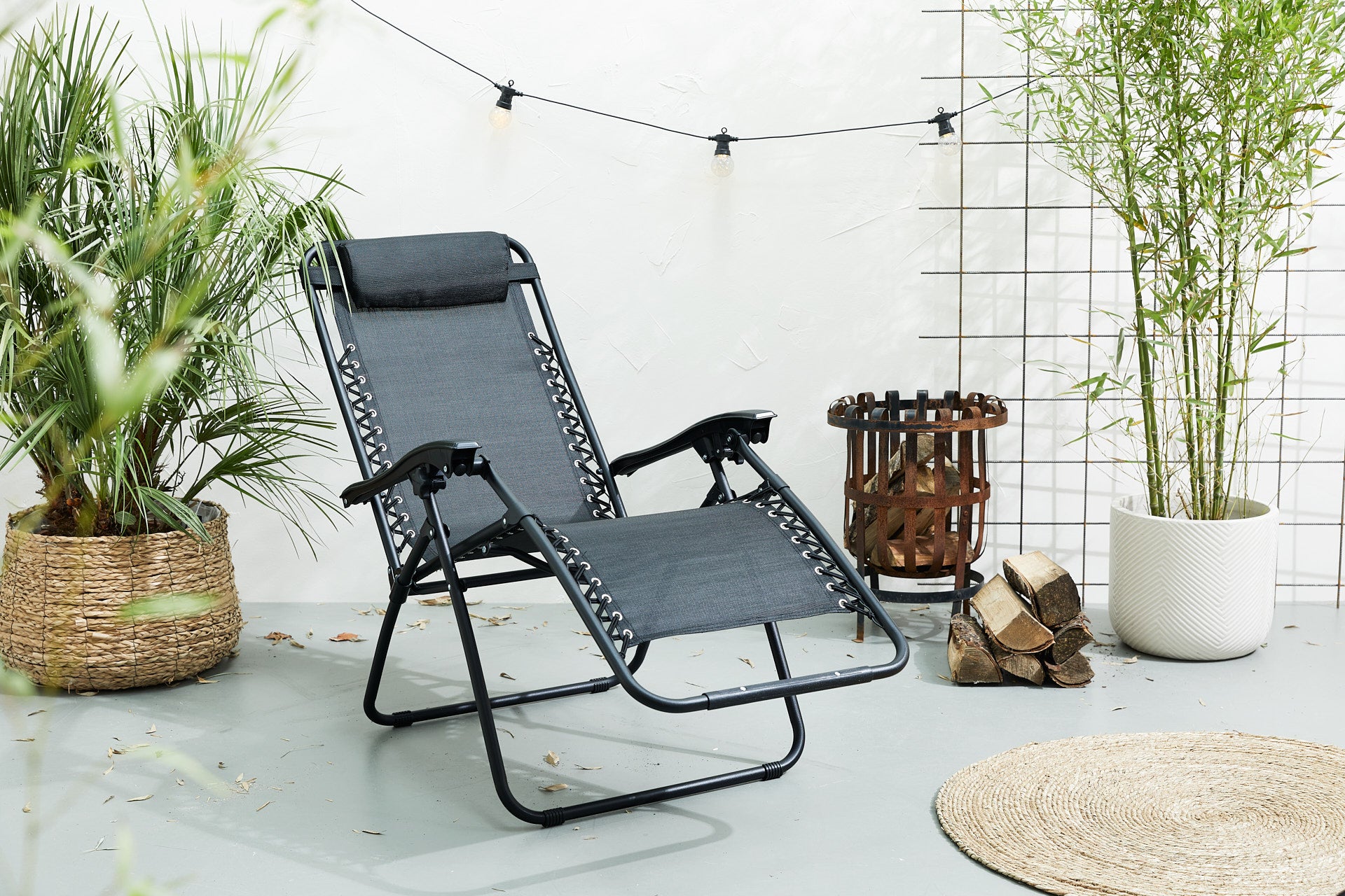 Comfortabele Ligstoel Antraciet - 1 stuks