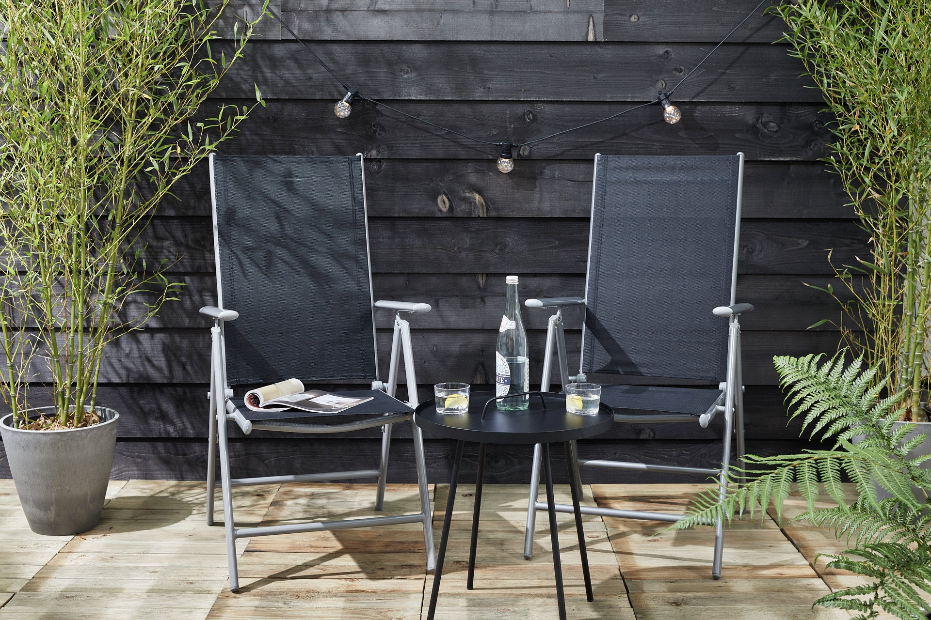 Aluminium Tuinstoel - Set/2 - Antraciet