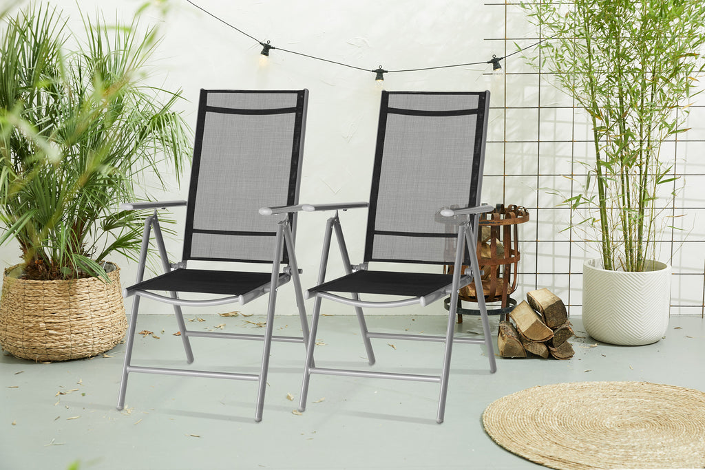 Aluminium Tuinstoel - Set/2 - Antraciet