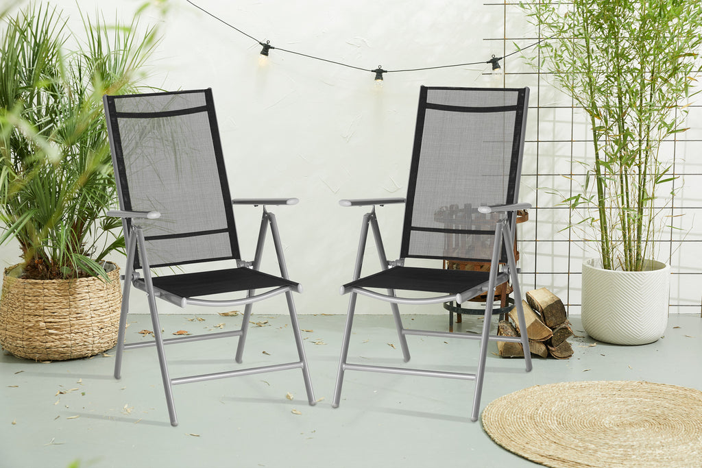 Aluminium Tuinstoel - Set/2 - Antraciet