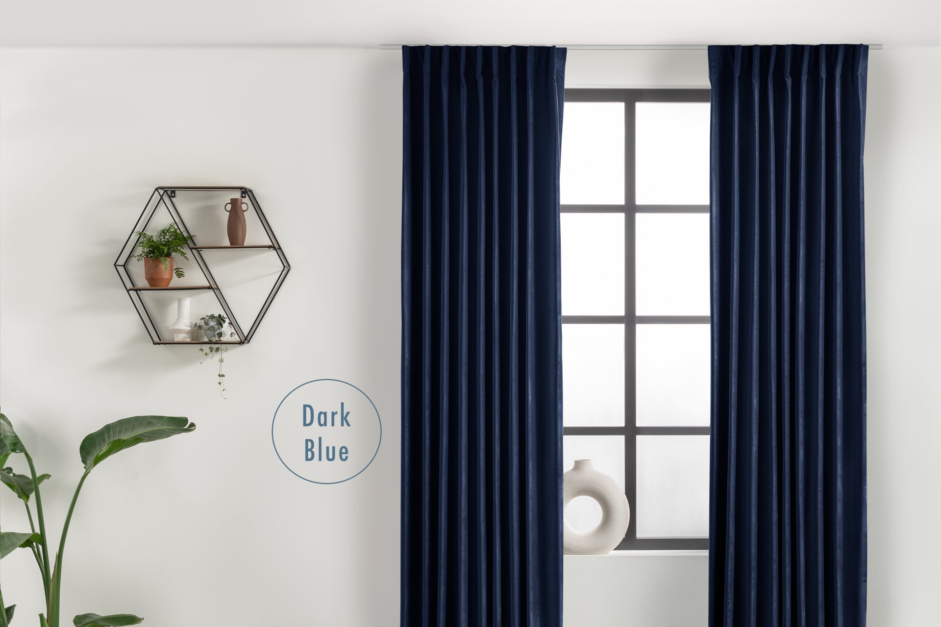 Velvet gordijn - 150 x 250 cm - Haken - Dark Blue