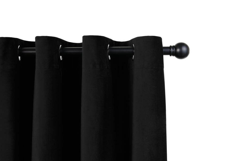 Velvet gordijn - 150 x 250 cm - Ringen - Black
