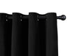 Velvet gordijn - 150 x 250 cm - Ringen - Black