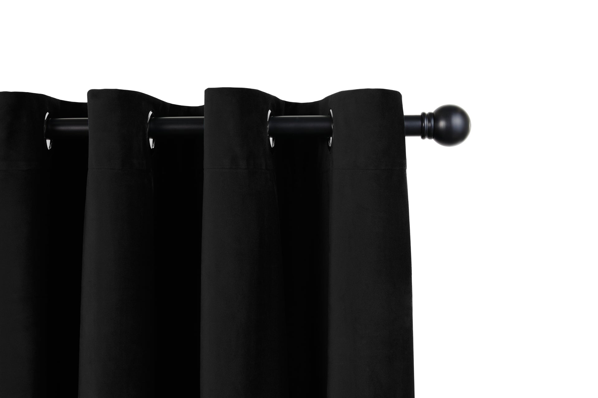 Velvet gordijn - 150 x 250 cm - Ringen - Black
