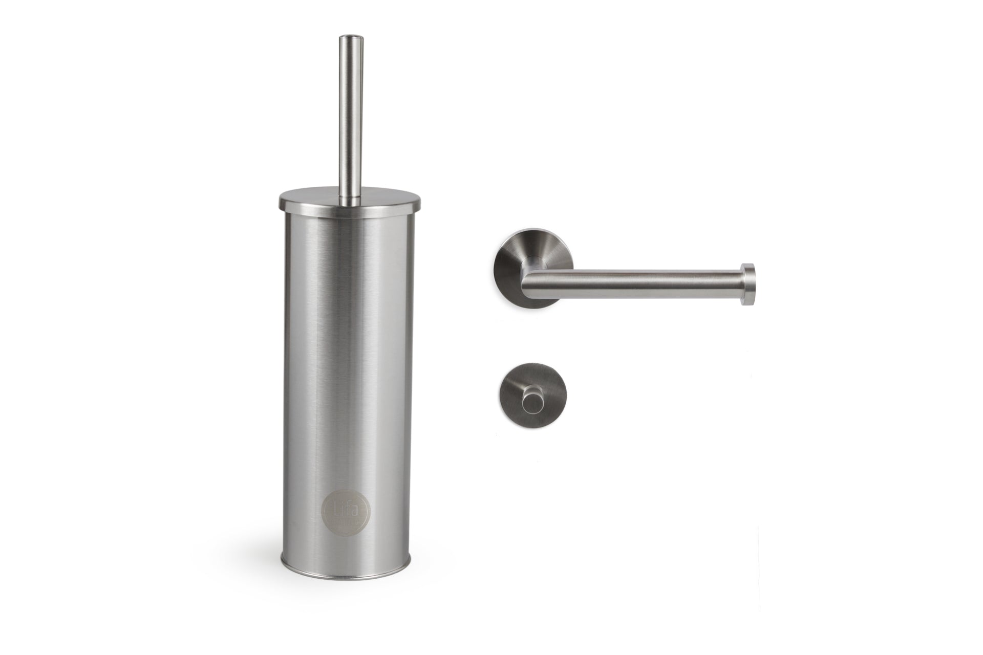 Luxe toilet set 3-delig - Zilver