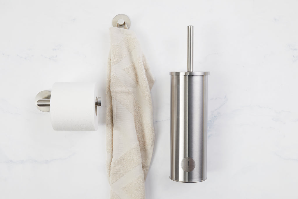 Luxe toilet set 3-delig - Zilver