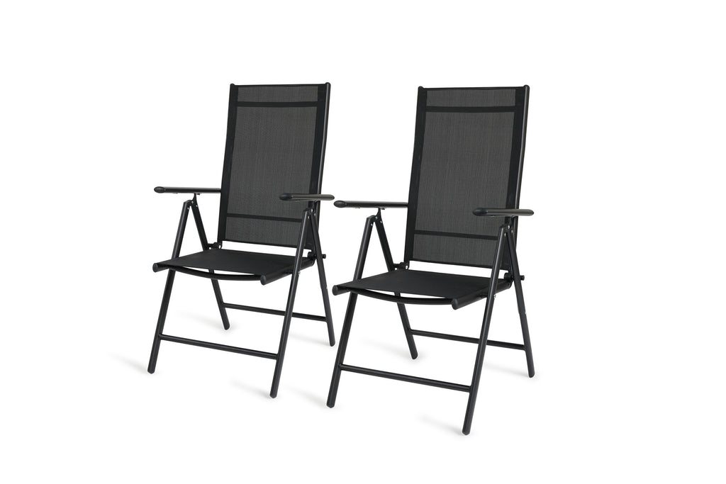 Aluminium Tuinstoel - Set/2 - Zwart