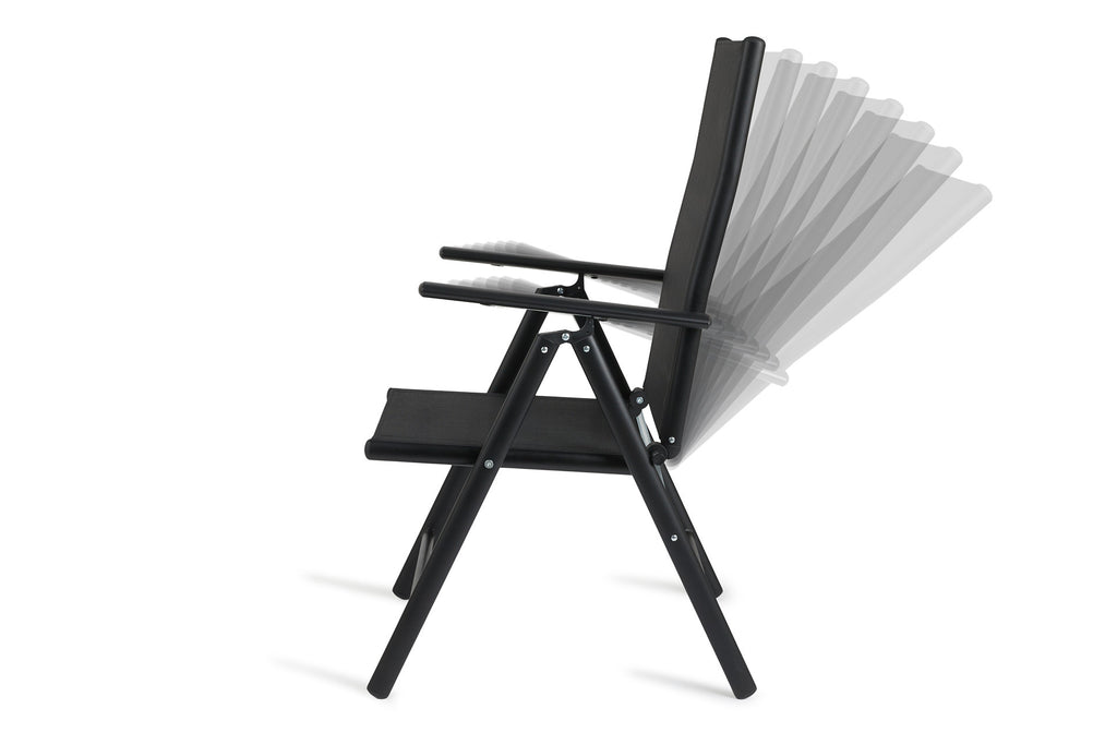 Aluminium Tuinstoel - Set/2 - Zwart