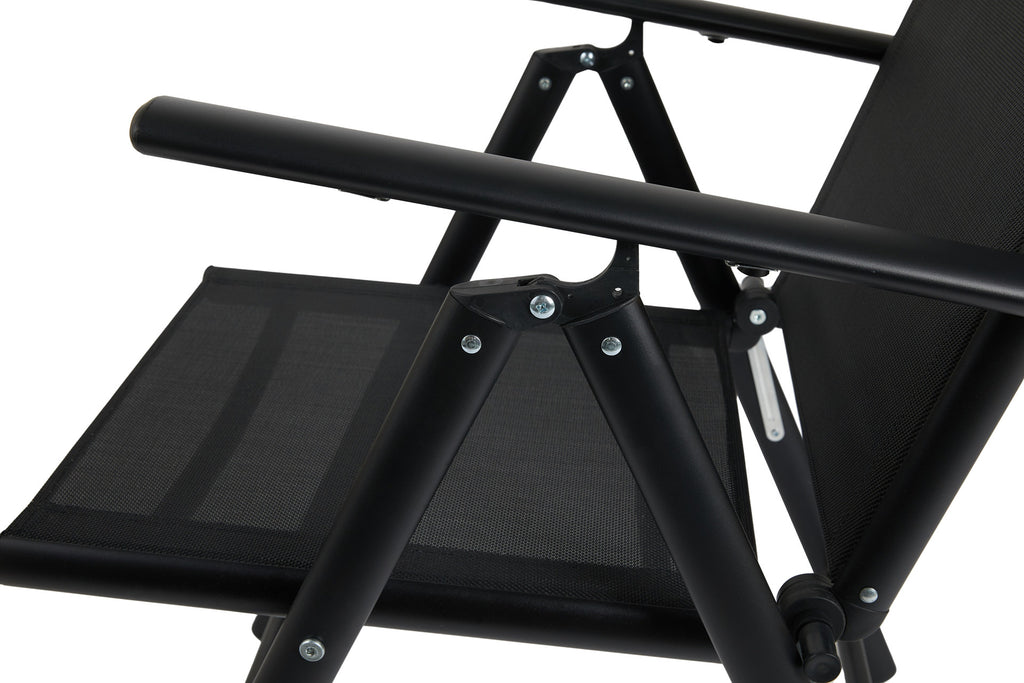 Aluminium Tuinstoel - Set/2 - Zwart