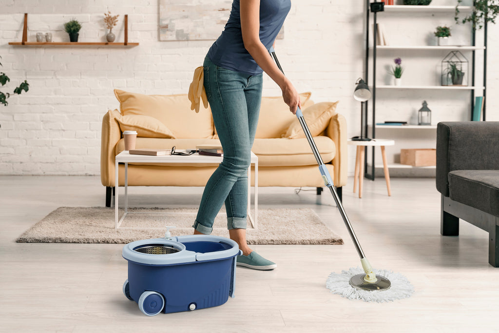 Spin mop met 4 moppen