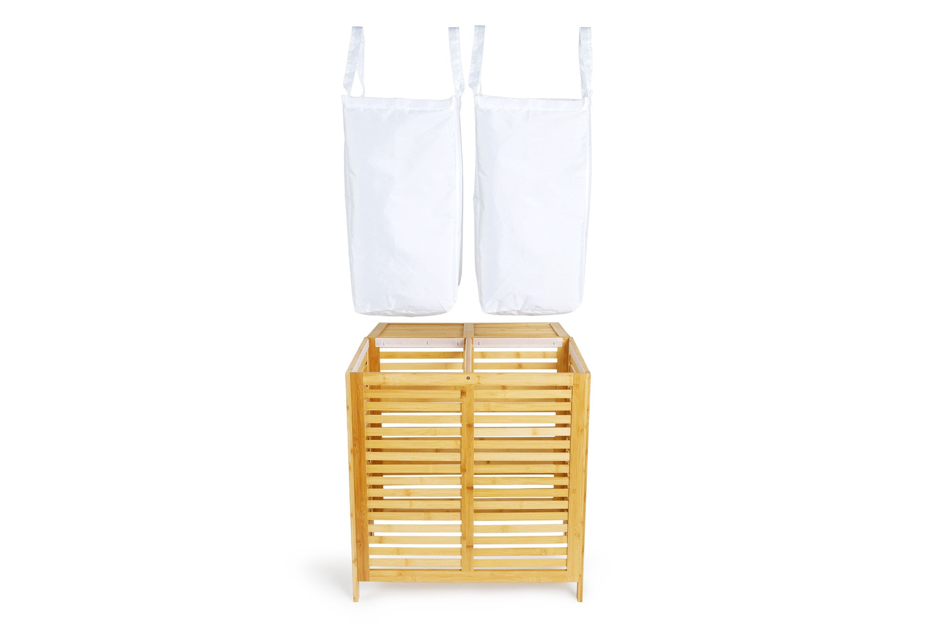 Dubbele bamboe wasmand