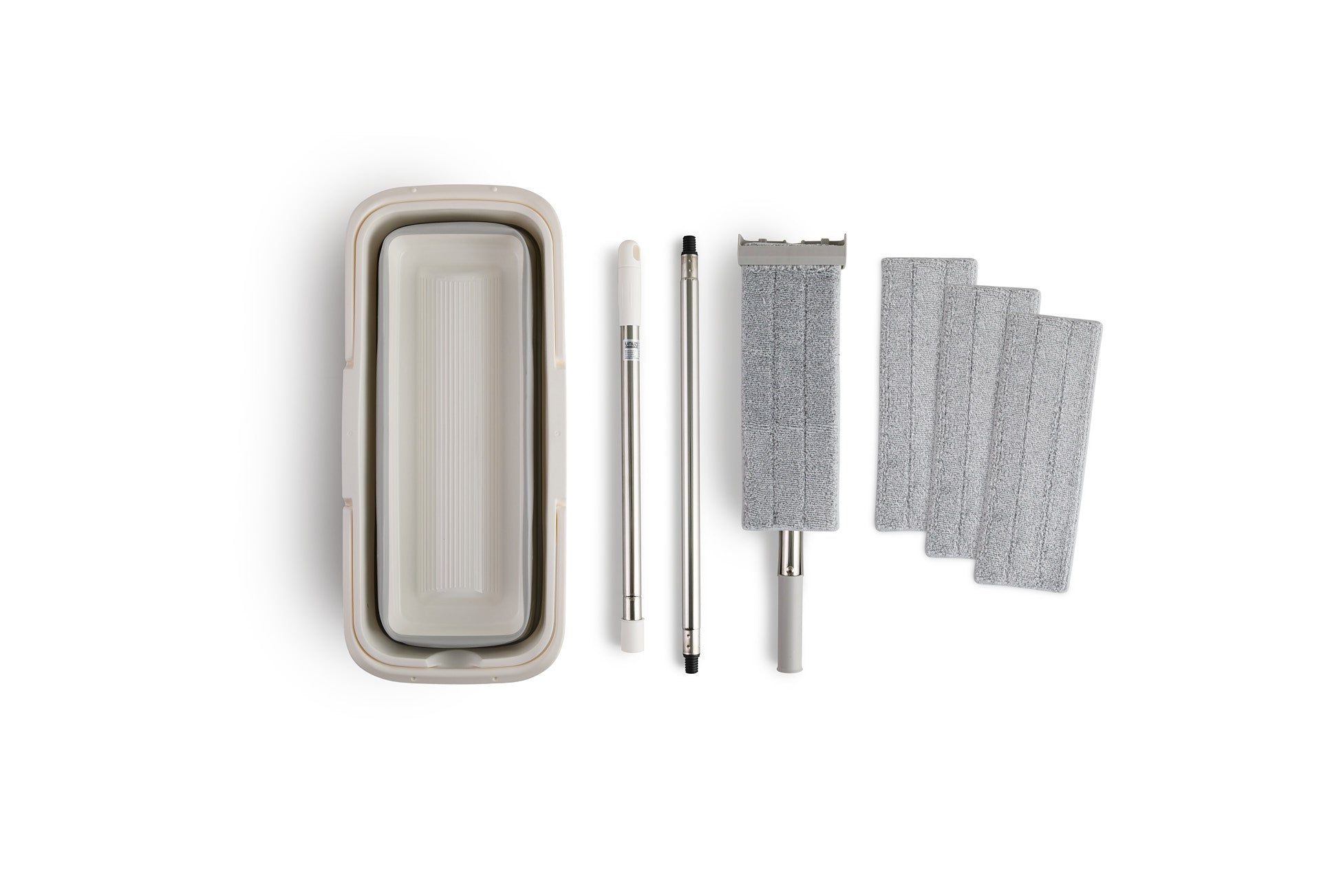Zelfreinigende dweilset incl. opvouwbare emmer + 4 moppen