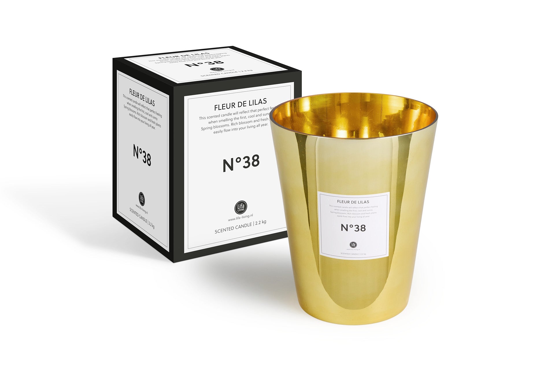 Geurkaars XL - Goud glas