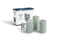 LED kaars set/3 - met wax incl. ab kabel lichtgrijs