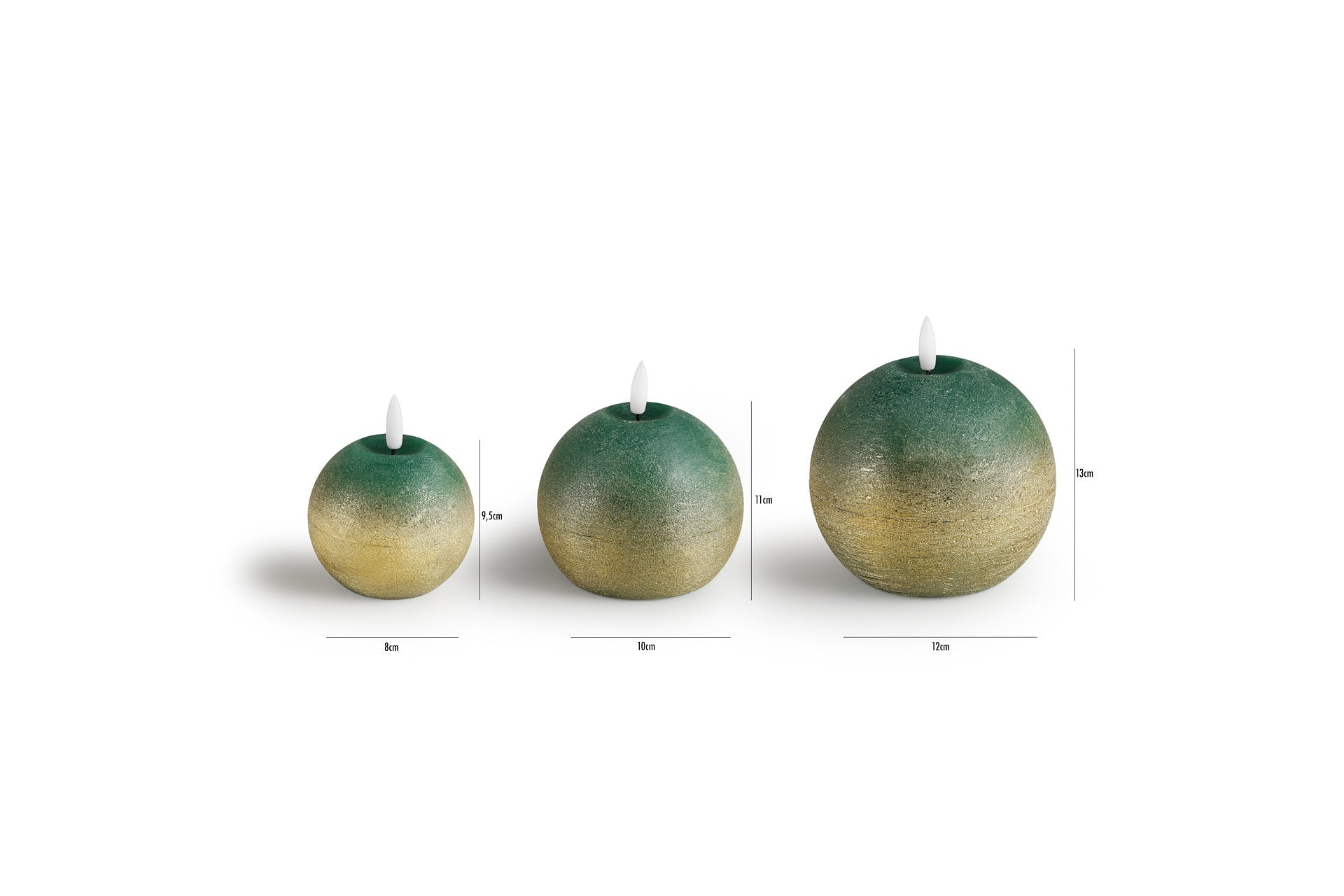LED kaars set/3 - met wax incl. ab bol groen