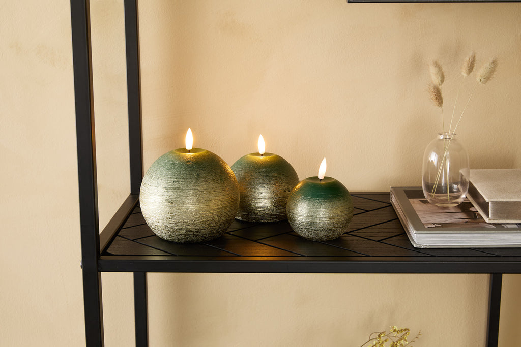 LED kaars set/3 - met wax incl. ab bol groen