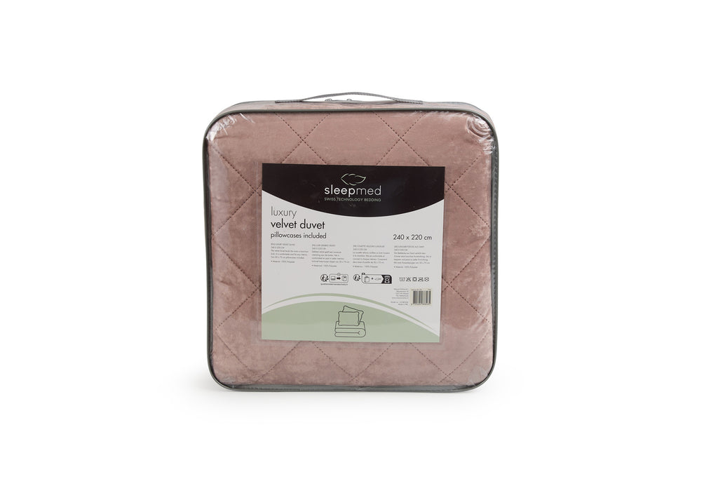 Luxe bedsprei velvet incl. 1 kussensloop- Roze - 140 x 200 cm
