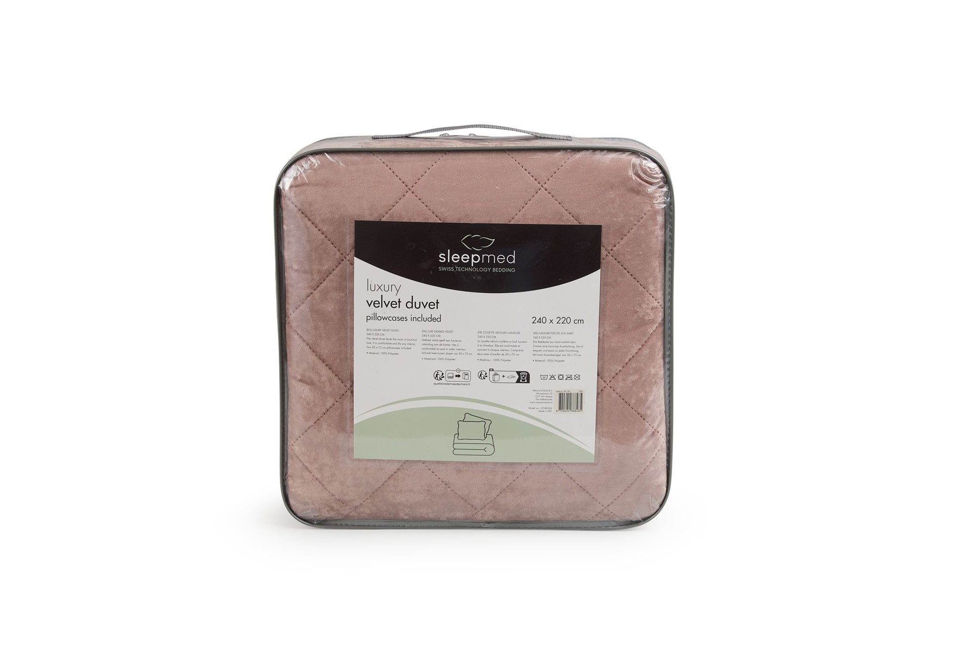 Luxe bedsprei velvet incl. 1 kussensloop- Roze - 140 x 200 cm