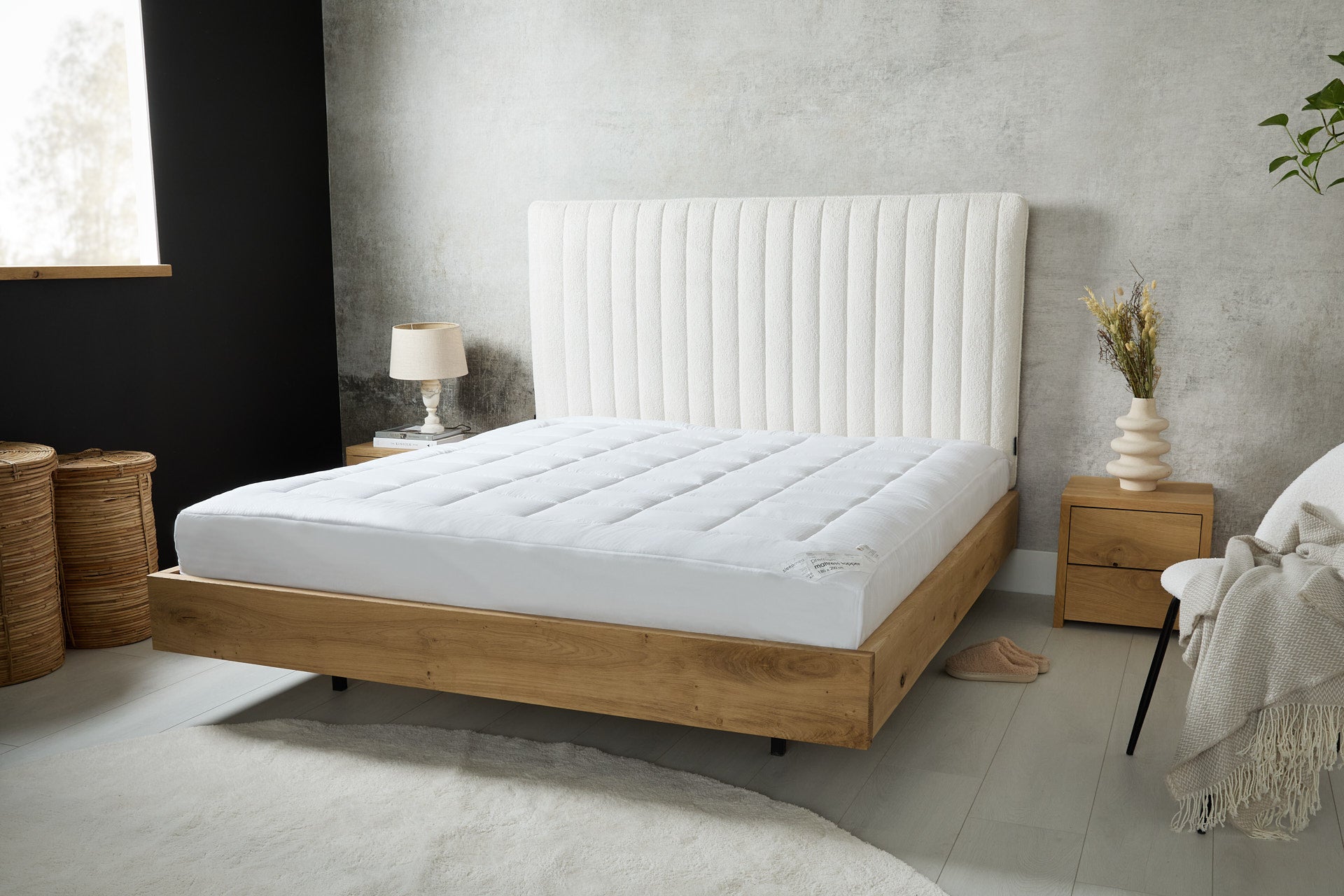 Comfortabele doorgestikte premium matrastopper  - 180 x 200 cm