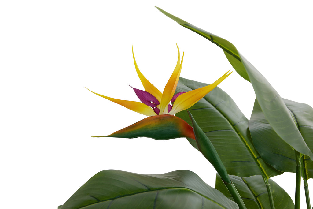 Kunstplant Strelitzia met oranje  bloemen