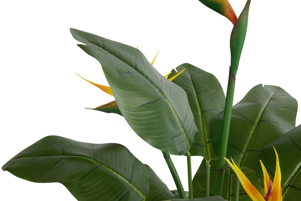 Kunstplant Strelitzia met oranje  bloemen