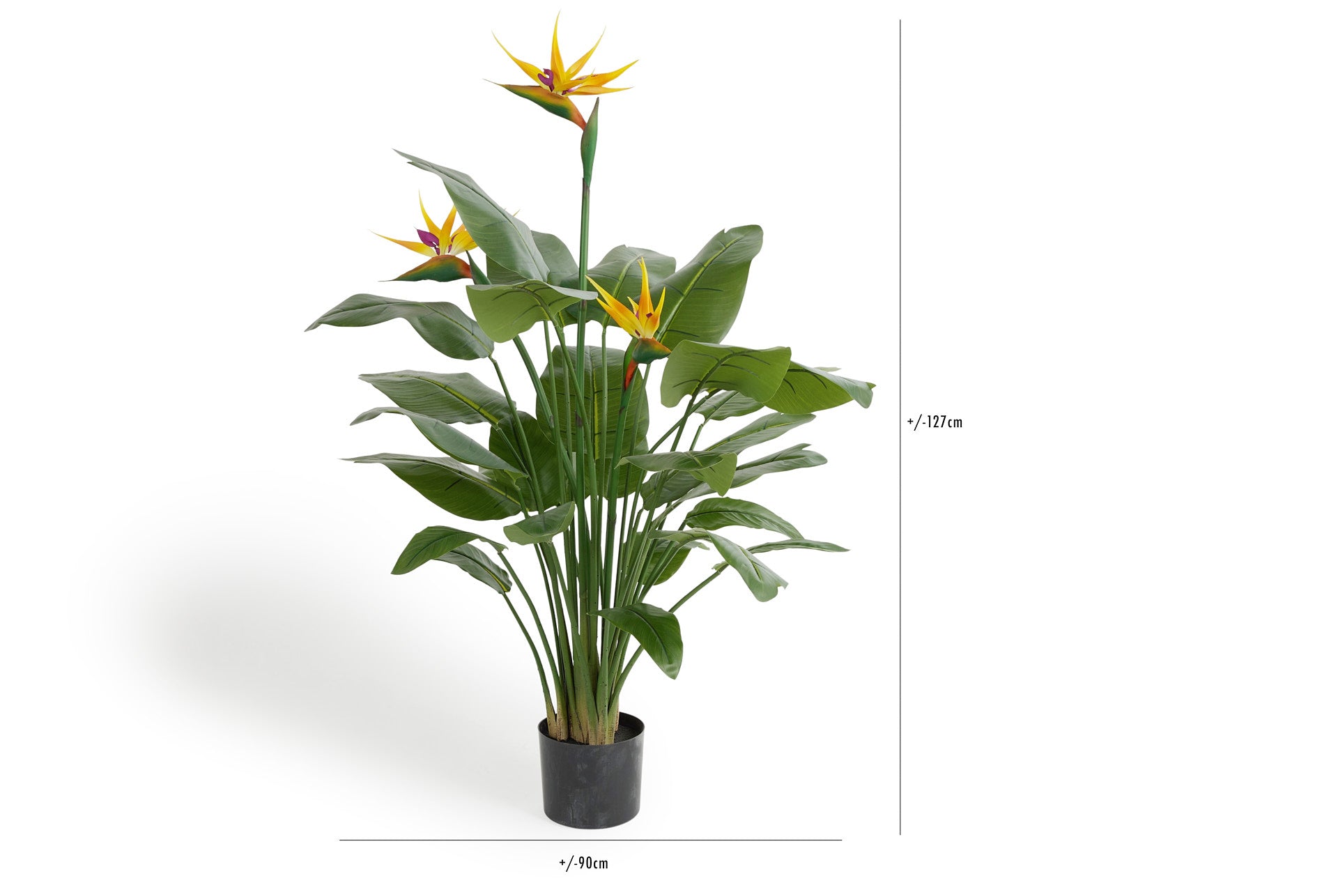 Kunstplant Strelitzia met oranje  bloemen