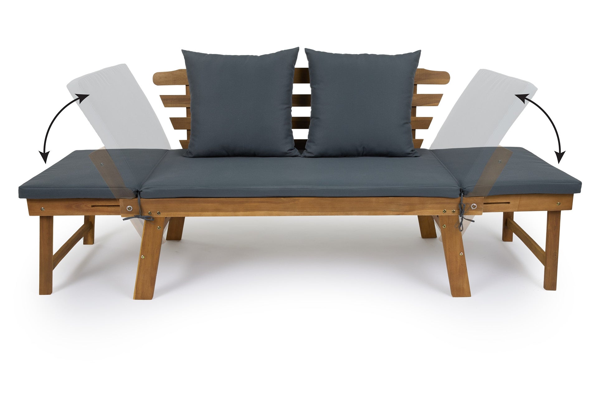 Houten Tuinbank met ligfunctie