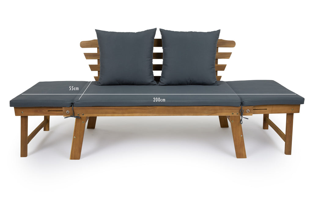 Houten Tuinbank met ligfunctie
