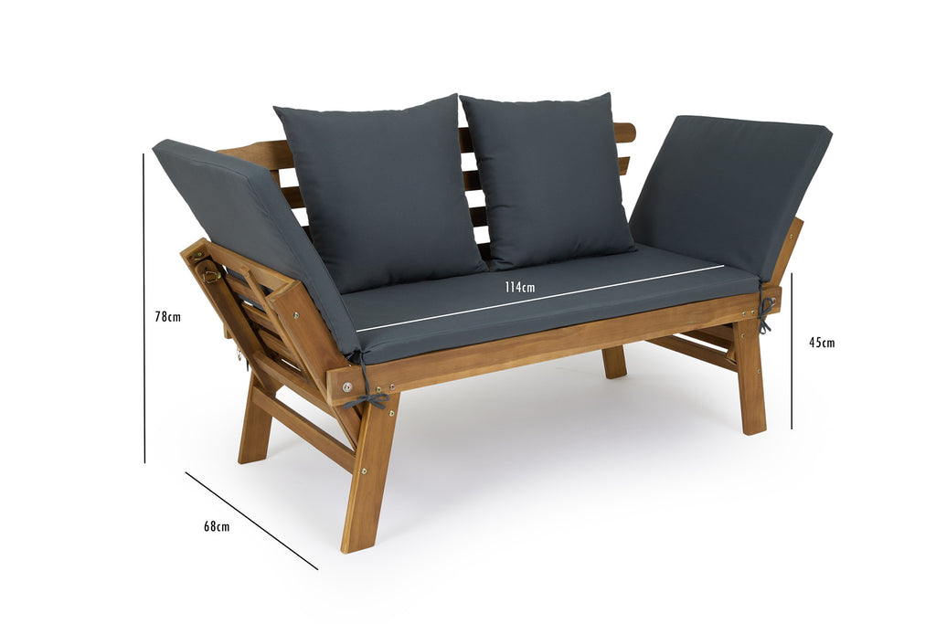 Houten Tuinbank met ligfunctie