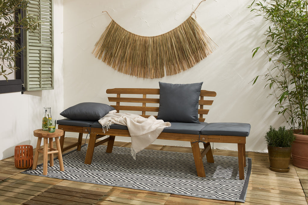 Houten Tuinbank met ligfunctie