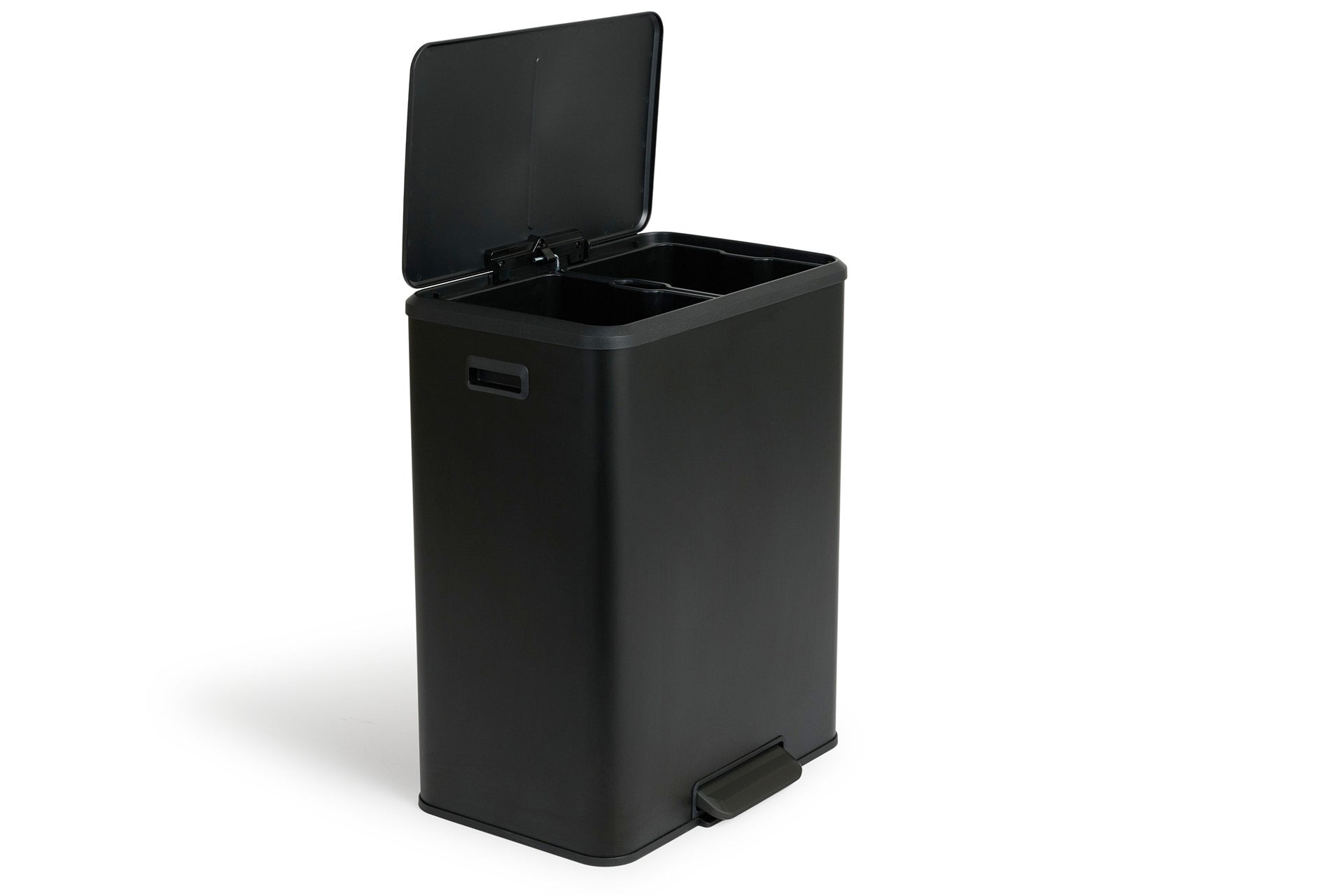Dubbele prullenbak 60L soft close - mat zwart