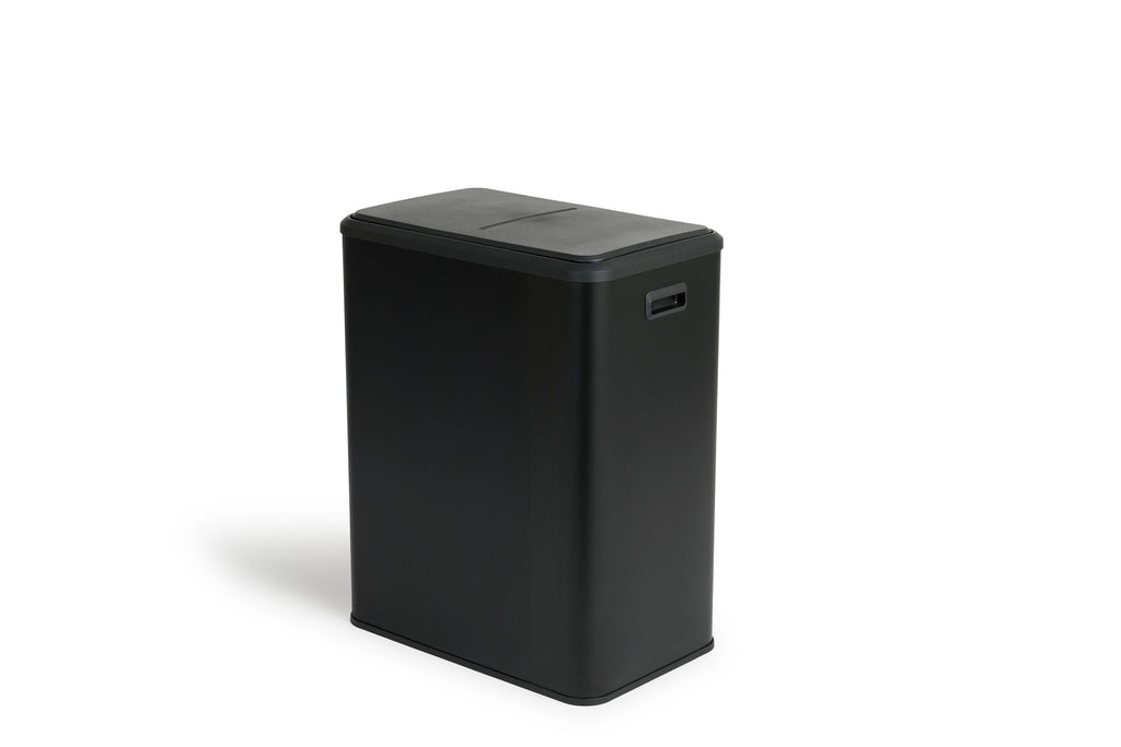 Dubbele prullenbak 60L soft close - mat zwart