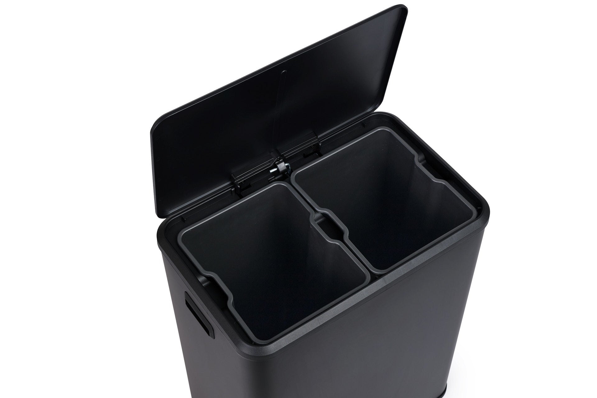 Dubbele prullenbak 60L soft close - mat zwart