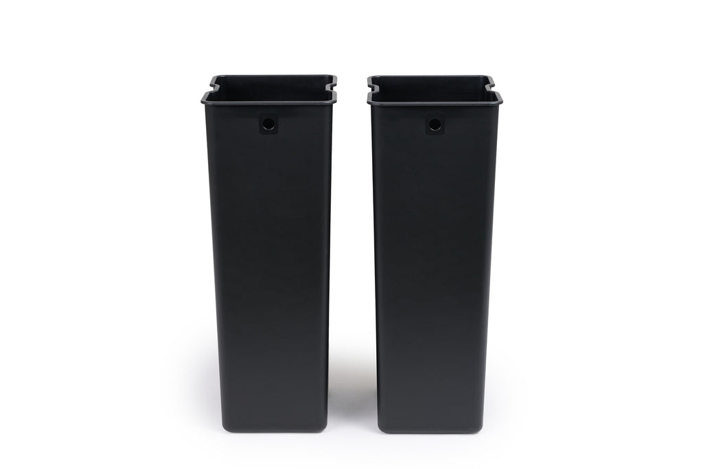 Dubbele prullenbak 60L soft close - mat zwart