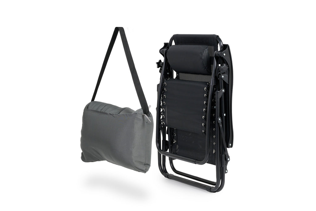 Premium ligstoel antraciet met kussen - 1 pck