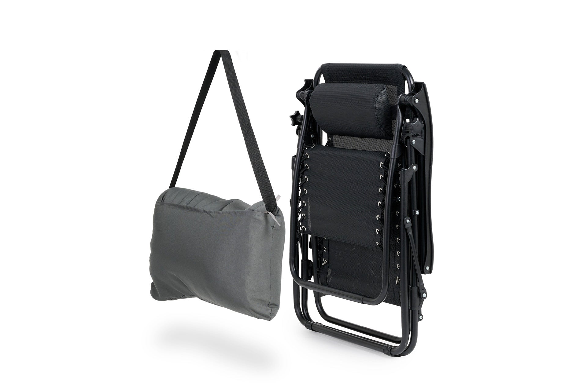 Premium ligstoel antraciet met kussen - 1 pck
