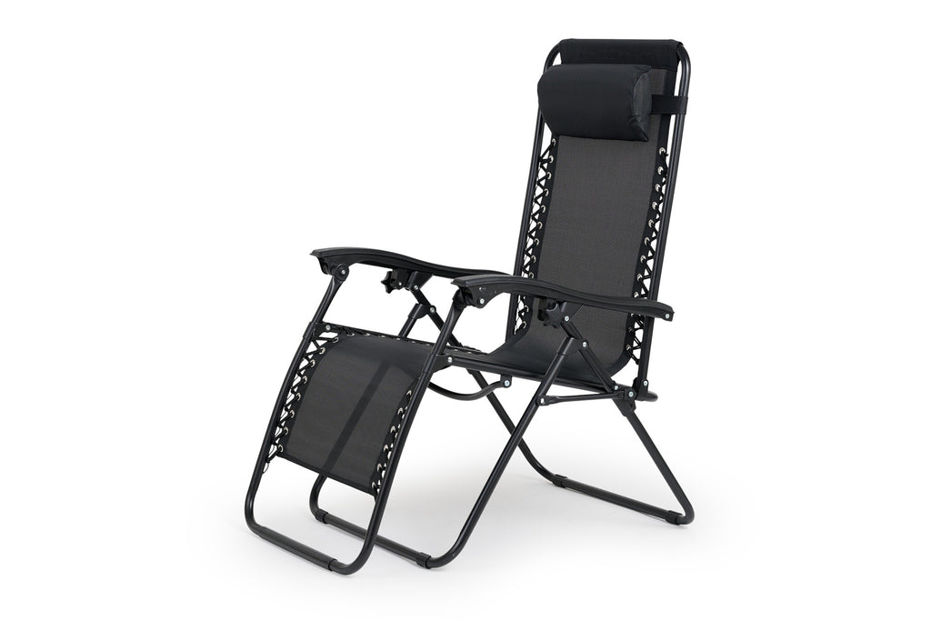 Premium ligstoel antraciet met kussen - 1 pck