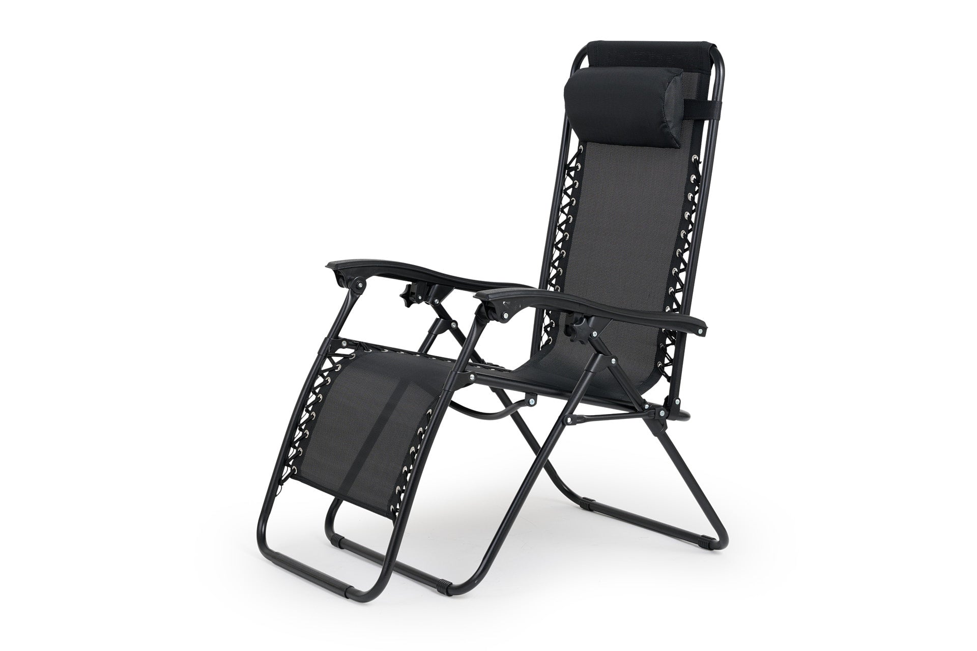 Premium ligstoel antraciet met kussen - 2 pck