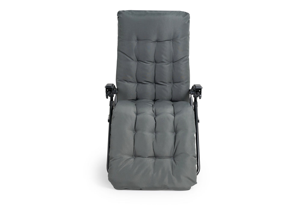 Premium ligstoel antraciet met kussen - 2 pck