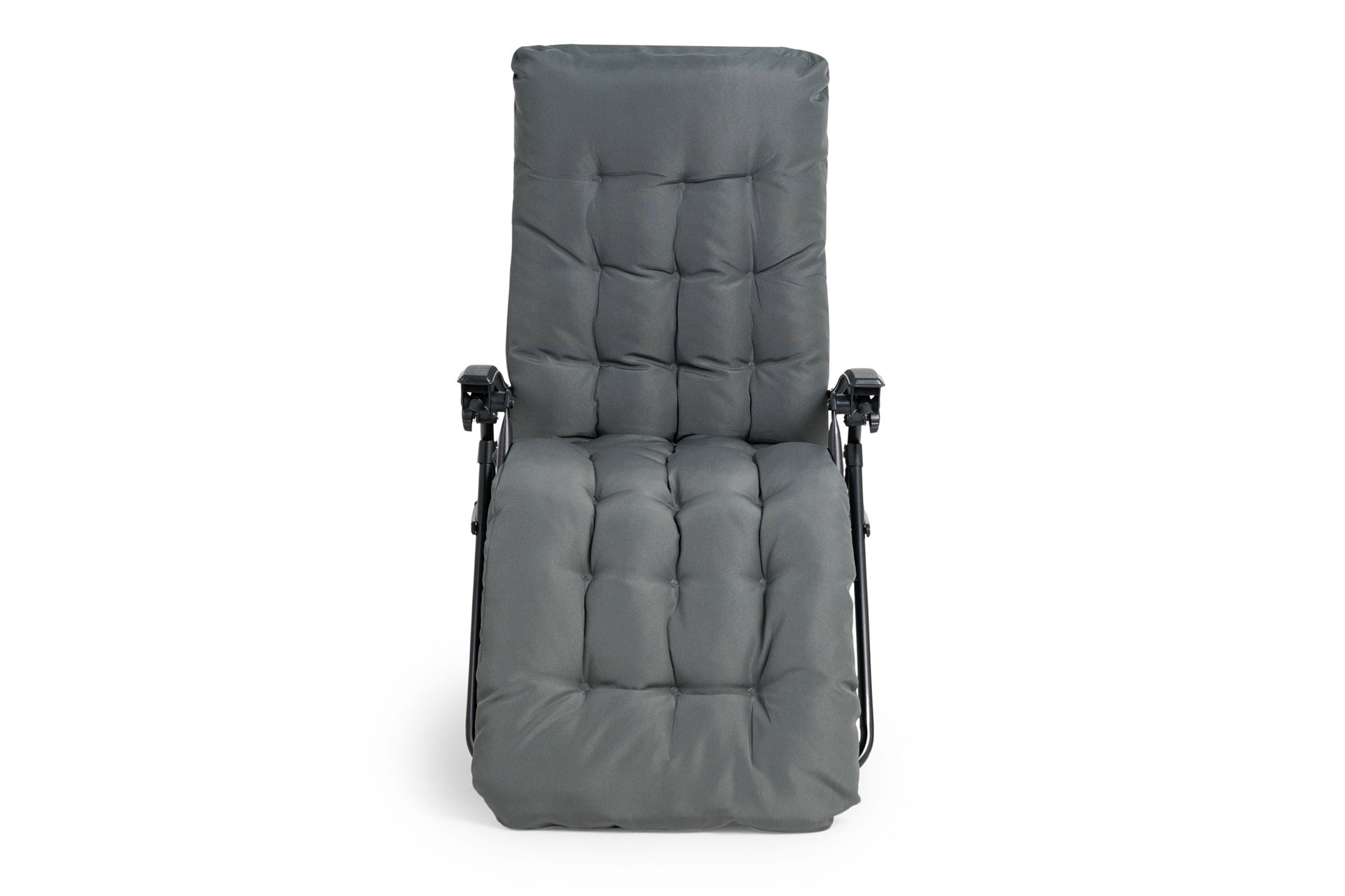 Premium ligstoel antraciet met kussen - 2 pck